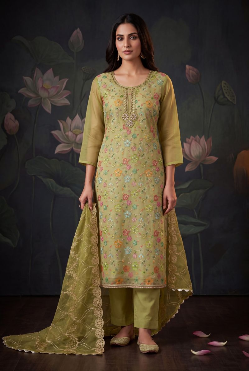 Akiraa By Aurraa Organza Hand Work Designer Salwar Kameez